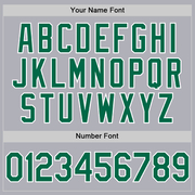 Custom Gray Kelly Green-White Two-Button Unisex Softball Jersey