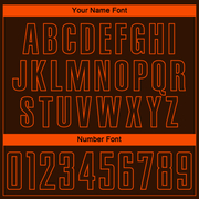 Custom Brown Orange Pinstripe Fade Fashion Sublimation Soccer Uniform Jersey