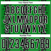 Custom Grass Green Black-White Abstract Geometric Pattern Sublimation Soccer Uniform Jersey