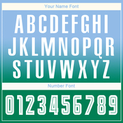 Custom Light Blue White-Kelly Green Sublimation Long Sleeve Fade Fashion Soccer Uniform Jersey