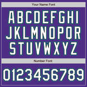 Custom Purple Teal Pinstripe White-Black Two-Button Unisex Softball Jersey