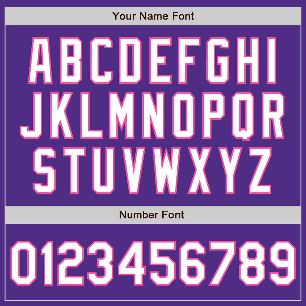 Custom Purple Pink Pinstripe White Two-Button Unisex Softball Jersey