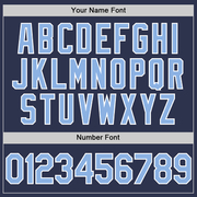 Custom Navy Light Blue-White Two-Button Unisex Softball Jersey