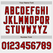 Custom White Black Pinstripe Red Two-Button Unisex Softball Jersey