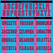 Custom Sky Blue Pink-Black Pinstripe Sublimation Soccer Uniform Jersey