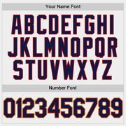 Custom White Navy Red-Old Gold Two-Button Unisex Softball Jersey