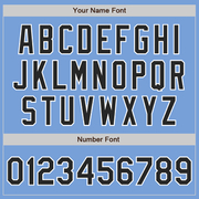 Custom Light Blue Black-White Two-Button Unisex Softball Jersey