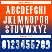 Custom Orange White-Royal Sublimation Long Sleeve Fade Fashion Soccer Uniform Jersey