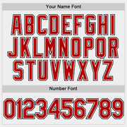 Custom White Red-Black Two-Button Unisex Softball Jersey