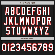 Custom Black Red Pinstripe White Two-Button Unisex Softball Jersey