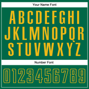 Custom White Kelly Green-Gold Sublimation Split Fashion Soccer Uniform Jersey