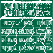 Custom Kelly Green White Lightning Sublimation Soccer Uniform Jersey