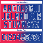 Custom Red Royal-White 3D Pattern Two-Button Unisex Softball Jersey