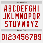 Custom White Red Pinstripe Red Two-Button Unisex Softball Jersey