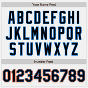 Custom White Black Powder Blue-Orange Two-Button Unisex Softball Jersey