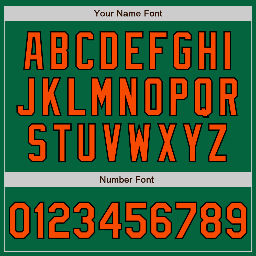 Custom Kelly Green Black Pinstripe Orange Two-Button Unisex Softball Jersey