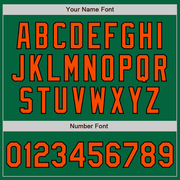 Custom Kelly Green Black Pinstripe Orange Two-Button Unisex Softball Jersey