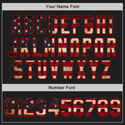 Custom Black Red Pinstripe Vintage USA Flag Two-Button Unisex Softball Jersey