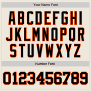 Custom Cream Black-Orange Two-Button Unisex Softball Jersey