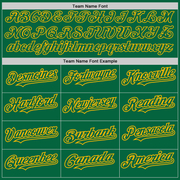 Custom Kelly Green Gold Pinstripe Gold Two-Button Unisex Softball Jersey