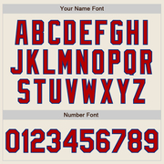 Custom Cream Royal Pinstripe Red Two-Button Unisex Softball Jersey