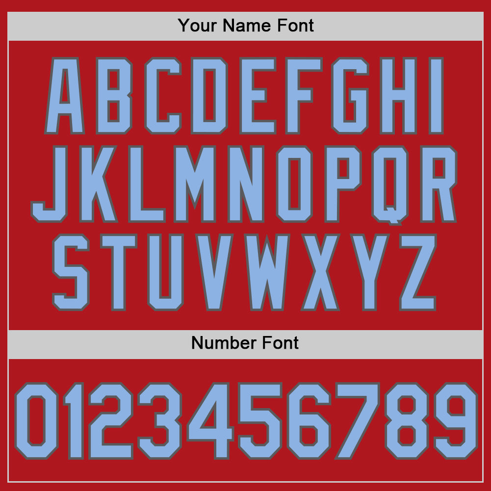 Custom Red Light Blue-Steel Gray Two-Button Unisex Softball Jersey