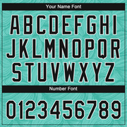 Custom Teal Black-White 3D Pattern Two-Button Unisex Softball Jersey