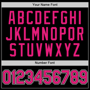 Custom Black Hot Pink-White Two-Button Unisex Softball Jersey