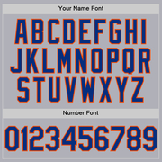 Custom Gray Royal-Orange Two-Button Unisex Softball Jersey