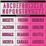 Custom Pink White-Black Gradient Line Sublimation Soccer Uniform Jersey