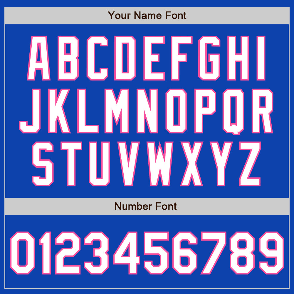 Custom Thunder Blue Pink Pinstripe White Two-Button Unisex Softball Jersey