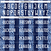 Custom Navy White-Light Blue Abstract Shape Sublimation Soccer Uniform Jersey