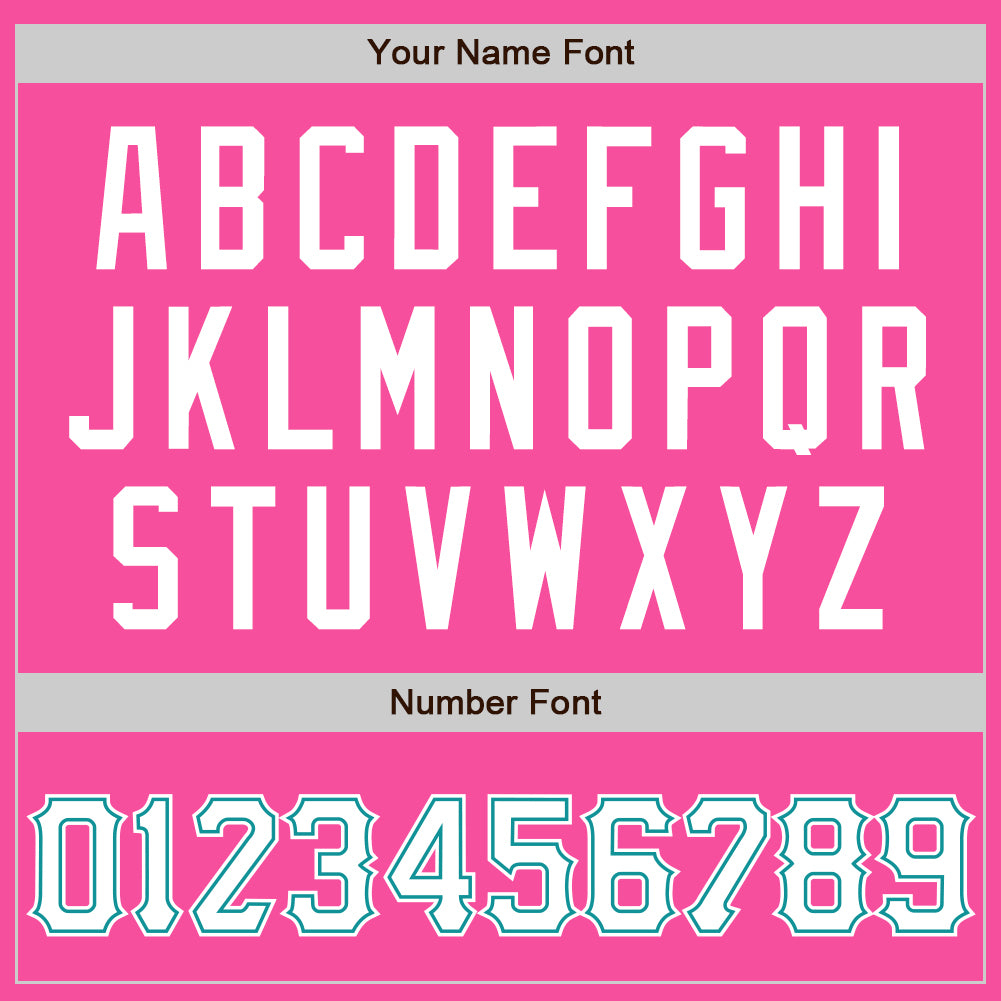 Custom Pink White-Teal Two-Button Unisex Softball Jersey