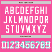 Custom Pink White-Teal Two-Button Unisex Softball Jersey