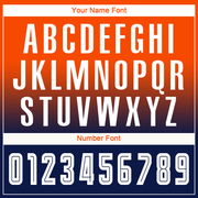 Custom Orange White-Navy Sublimation Long Sleeve Fade Fashion Soccer Uniform Jersey