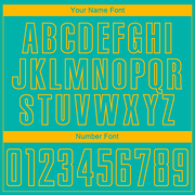 Custom Aqua Gold Sublimation Soccer Uniform Jersey