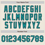 Custom Cream Black Pinstripe Teal Two-Button Unisex Softball Jersey