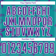 Custom Teal Purple-White Abstract Lines Sublimation Soccer Uniform Jersey