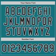 Custom Teal Black-White Two-Button Unisex Softball Jersey