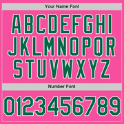 Custom Pink Kelly Green-White Two-Button Unisex Softball Jersey