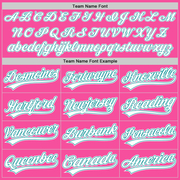 Custom Pink White-Teal Two-Button Unisex Softball Jersey