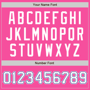 Custom Pink White-Royal Two-Button Unisex Softball Jersey