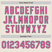 Custom Cream Kelly Green Pinstripe Pink Two-Button Unisex Softball Jersey