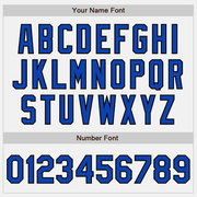 Custom White Black Pinstripe Thunder Blue Two-Button Unisex Softball Jersey