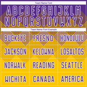 Custom Gold Purple-White Sublimation Soccer Uniform Jersey