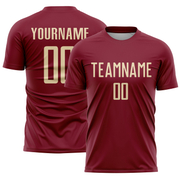 Custom Crimson Cream Sublimation Soccer Uniform Jersey