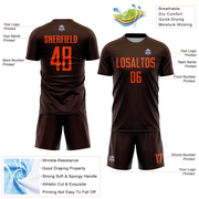 Custom Brown Orange Sublimation Soccer Uniform Jersey