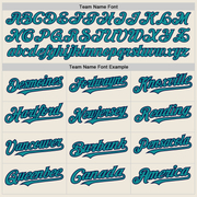 Custom Cream Navy Pinstripe Teal Two-Button Unisex Softball Jersey