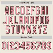 Custom Cream Black Pinstripe Medium Pink Two-Button Unisex Softball Jersey