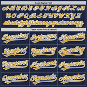 Custom Navy Old Gold-White Two-Button Unisex Softball Jersey